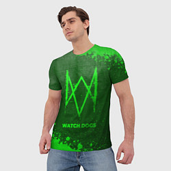 Футболка мужская Watch Dogs - green gradient, цвет: 3D-принт — фото 2