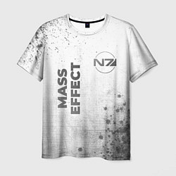 Мужская футболка Mass Effect - white gradient вертикально