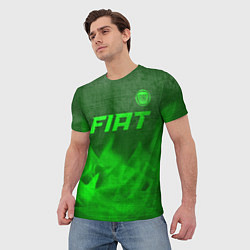 Футболка мужская Fiat - green gradient посередине, цвет: 3D-принт — фото 2