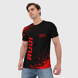 Футболка мужская Audi - red gradient вертикально, цвет: 3D-принт — фото 2