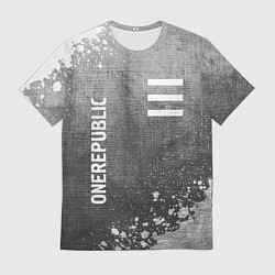 Мужская футболка OneRepublic - grey gradient вертикально
