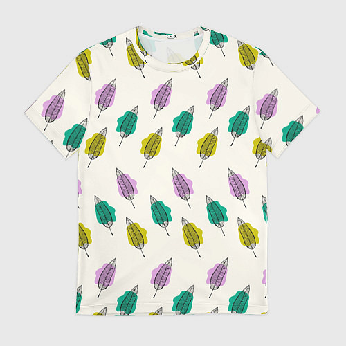 Мужская футболка Листья на пятнах / 3D-принт – фото 1