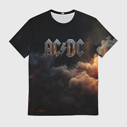 Футболка мужская ACDC металлический лого, цвет: 3D-принт