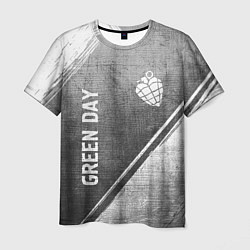 Мужская футболка Green Day - grey gradient вертикально