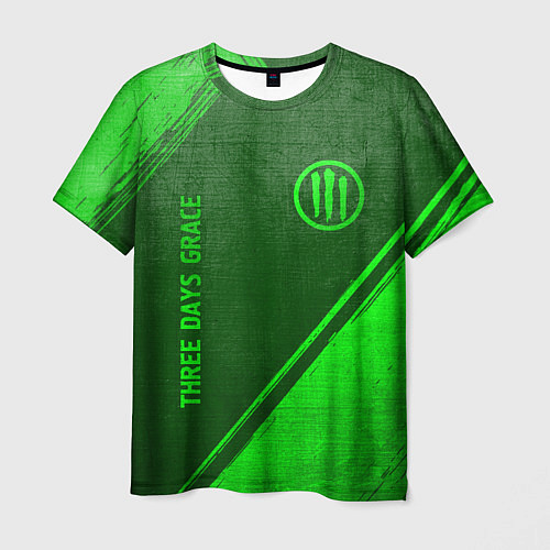 Мужская футболка Three Days Grace - green gradient вертикально / 3D-принт – фото 1