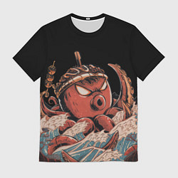 Футболка мужская Осьминог такояки, цвет: 3D-принт