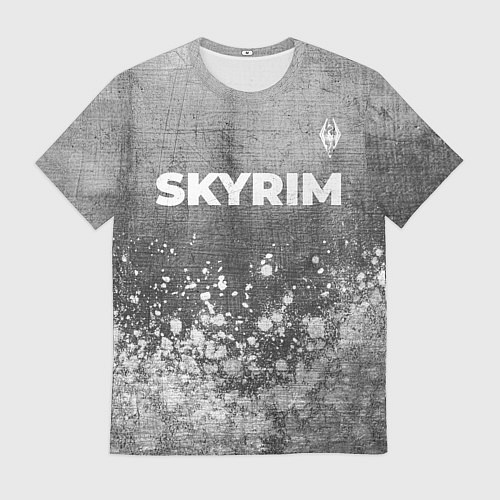 Мужская футболка Skyrim - grey gradient посередине / 3D-принт – фото 1