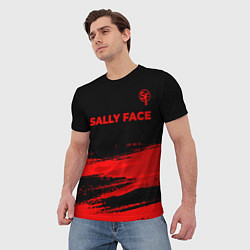 Футболка мужская Sally Face - red gradient посередине, цвет: 3D-принт — фото 2