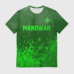 Футболка мужская Manowar - green gradient посередине, цвет: 3D-принт