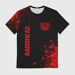 Мужская футболка Radiohead - red gradient вертикально