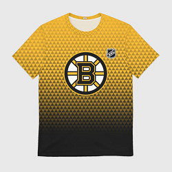 Футболка мужская Бостон Брюинз - геометрический градиент, цвет: 3D-принт