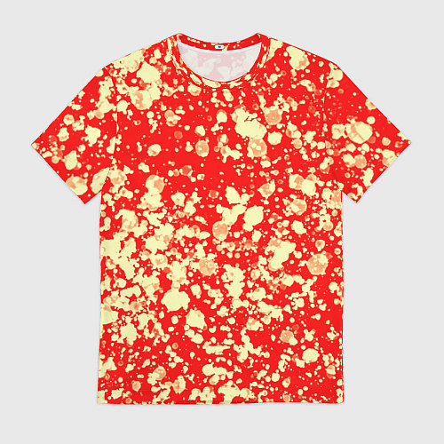Мужская футболка Пятнистый красно-жёлтый / 3D-принт – фото 1