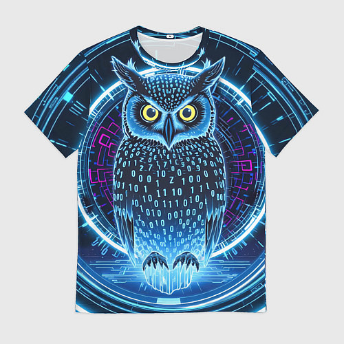 Мужская футболка Виртуальный филин / 3D-принт – фото 1