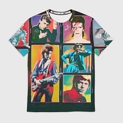 Футболка мужская David Bowie vintage collage, цвет: 3D-принт