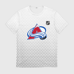 Футболка мужская Колорадо Эвеланш - белый геометрический градиент, цвет: 3D-принт