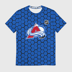 Футболка мужская Колорадо Эвеланш - синие соты, цвет: 3D-принт