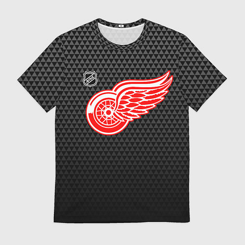 Мужская футболка Детройт Ред Уингз - черные треугольники / 3D-принт – фото 1