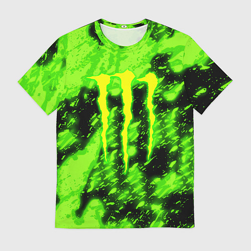 Мужская футболка Monster energy кислотное лого / 3D-принт – фото 1