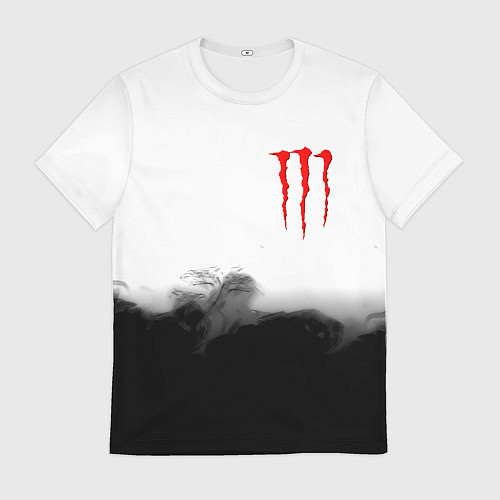 Мужская футболка Monster energy splash smoke / 3D-принт – фото 1