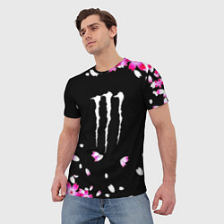 Футболка мужская Monster energy sakura, цвет: 3D-принт — фото 2