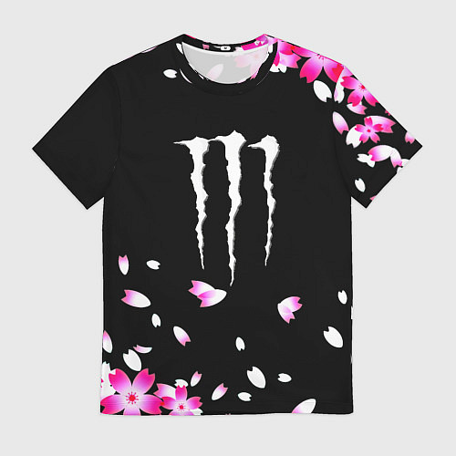 Мужская футболка Monster energy sakura / 3D-принт – фото 1