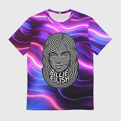 Футболка мужская Портрет Билли Айлиш из линий, цвет: 3D-принт