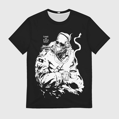 Мужская футболка Скелет с кружкой / 3D-принт – фото 1