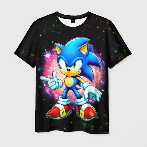 Мужская футболка Sonic in space / 3D-принт – фото 1