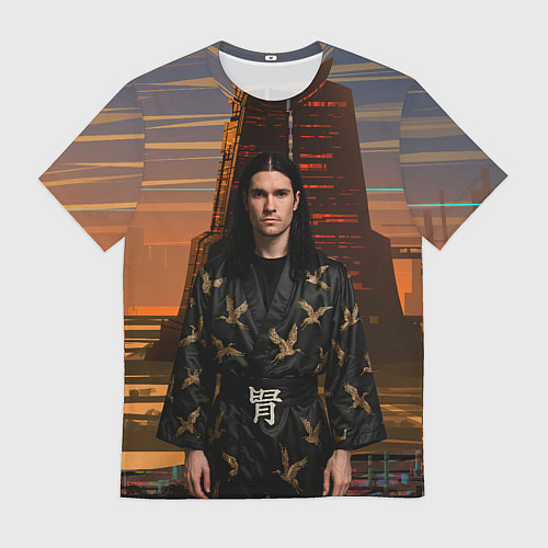 Мужская футболка Bones в халате с журавлями / 3D-принт – фото 1