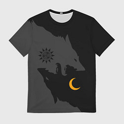 Мужская футболка Мистические волки ночи и дня - тату