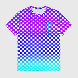 Мужская футболка Monster шахматная клетка градиент