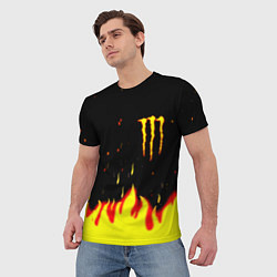 Футболка мужская Monster energy fire steel, цвет: 3D-принт — фото 2