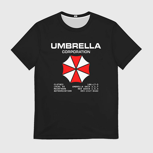 Мужская футболка Umbrella protokol - black / 3D-принт – фото 1