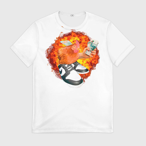Мужская футболка Петух на дрипе - swag chiken money meme / 3D-принт – фото 1