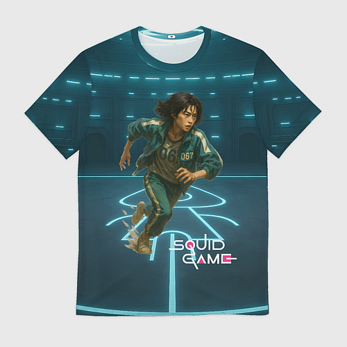 Мужская футболка Игра в кальмара - игрок 067 бежит / 3D-принт – фото 1