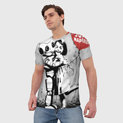 Футболка мужская ИИ и девочка с красным шариком, цвет: 3D-принт — фото 2