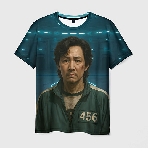 Мужская футболка Игрок 456 грустный - Игра в кальмара / 3D-принт – фото 1