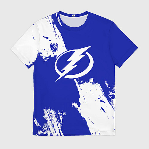 Мужская футболка Тампа Бэй Лайтнинг - синяя краска / 3D-принт – фото 1