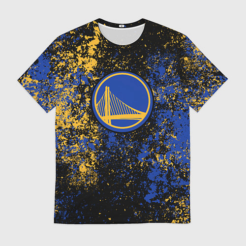 Мужская футболка Голден Стэйт Уорриорз - цветовой хаос / 3D-принт – фото 1