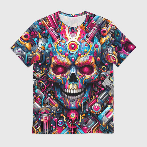 Мужская футболка Art cyber skull - ai art fantasy / 3D-принт – фото 1
