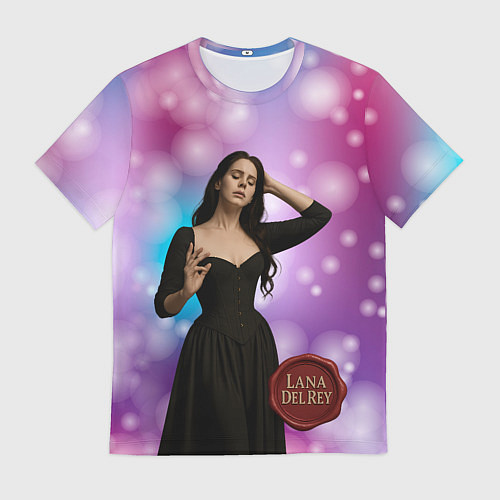 Мужская футболка Lana Del Rey закрыла глаза / 3D-принт – фото 1