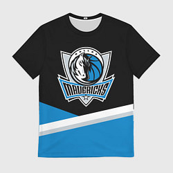 Футболка мужская Даллас Маверикс - линии, цвет: 3D-принт