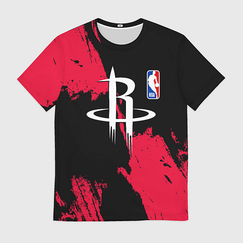 Мужская футболка Хьюстон Рокетс - брызги краски / 3D-принт – фото 1