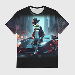 Футболка мужская Бендер счастливый владелец Ламборджини, цвет: 3D-принт