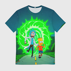 Футболка мужская Рик и Барт Симпсон, цвет: 3D-принт