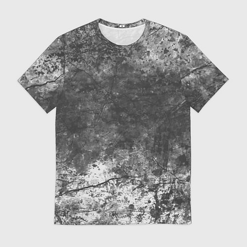Мужская футболка Абстракция - grey and white wall with cracks / 3D-принт – фото 1