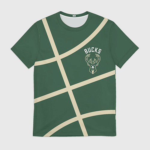 Мужская футболка Милуоки Бакс - баскетбольные линии / 3D-принт – фото 1