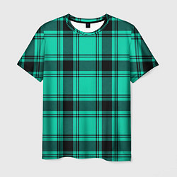 Мужская футболка Checkered turquoise