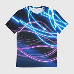 Мужская футболка Неоновая абстракция на темном