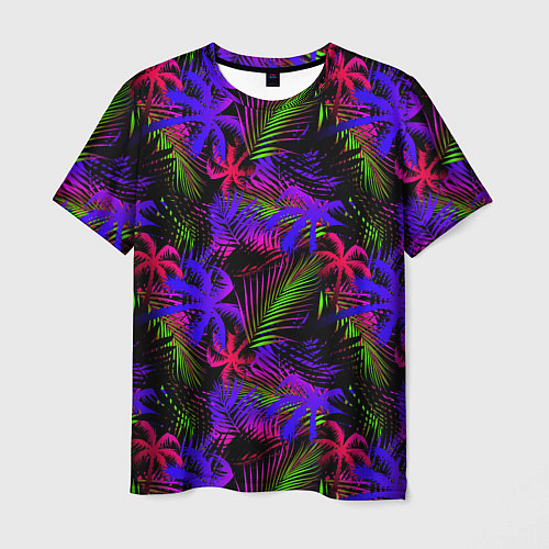 Мужская футболка Palm purple pink / 3D-принт – фото 1